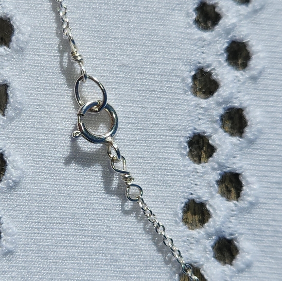 Sterling Chain and Curved Tube Necklace - Picture 3 of 9